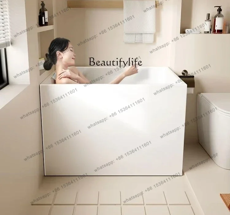 56deep soaking bath Small household adult sitting square independent mini acrylic family constant temperature bath