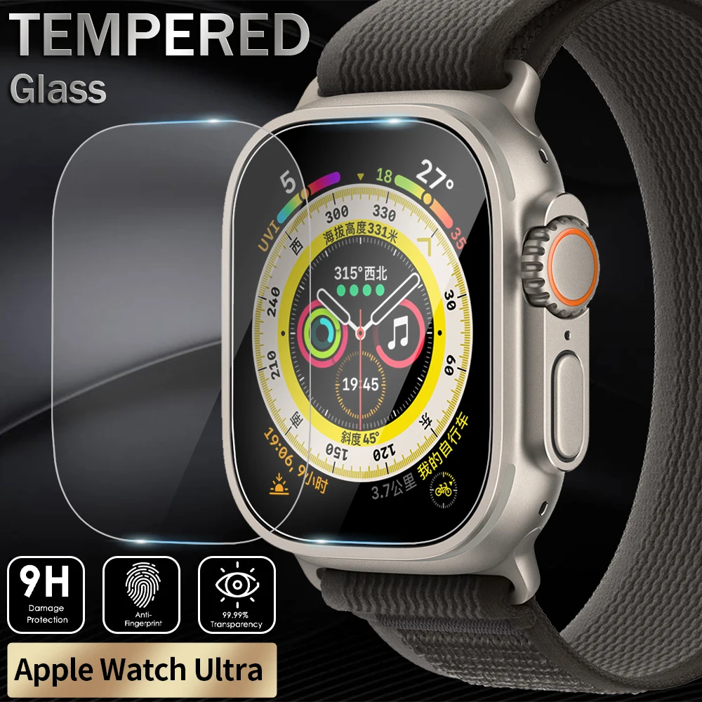 1-5 uds Protector de pantalla para Apple Watch Ultra 49mm vidrio templado transparente HD película protectora completa antiarañazos para iWatch Ultra 49