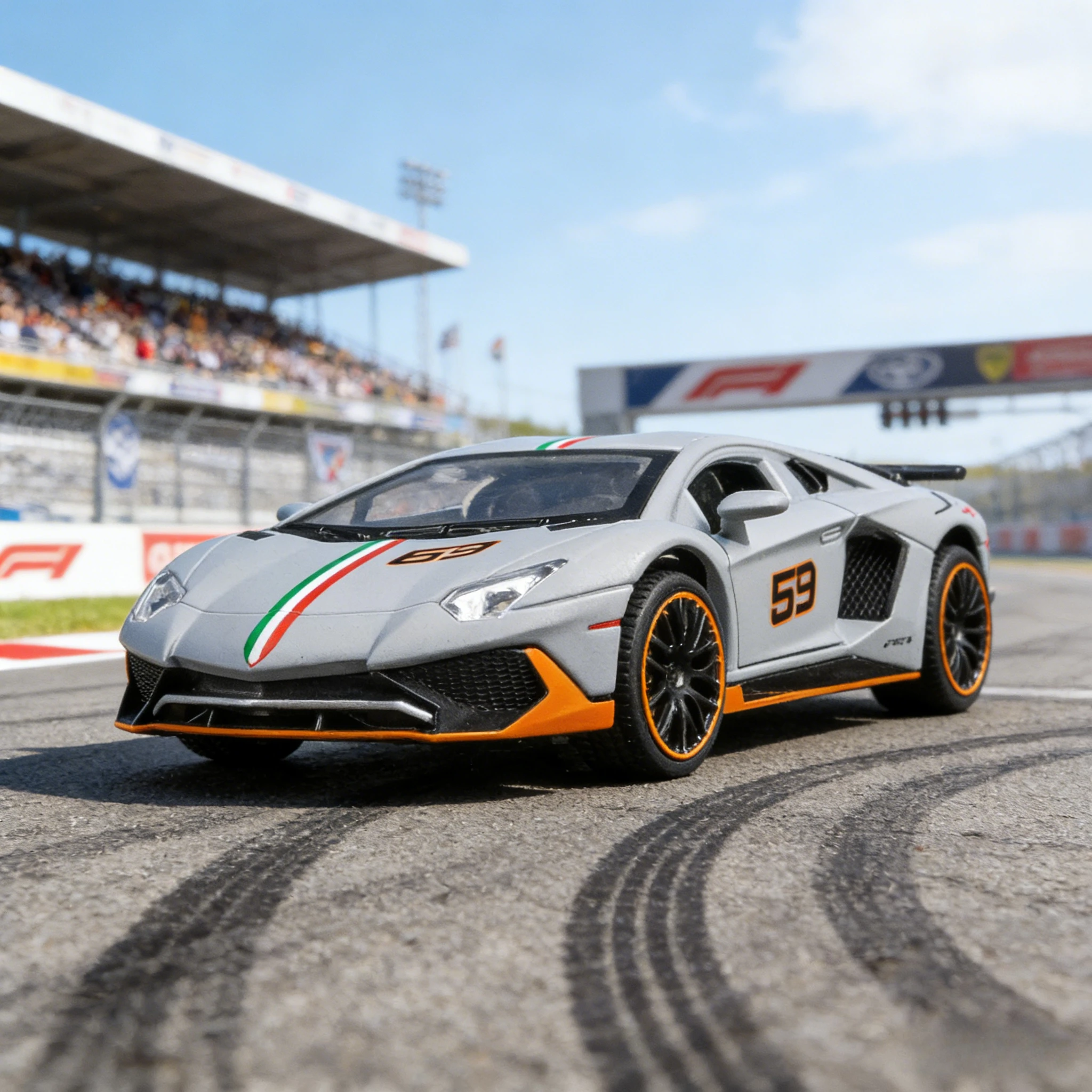 

Для 1:32 Lamborghini LP780-4 модель раллийного автомобиля из сплава, коллекция украшений, двери, которые можно открыть имеет функцию звука и освещения.