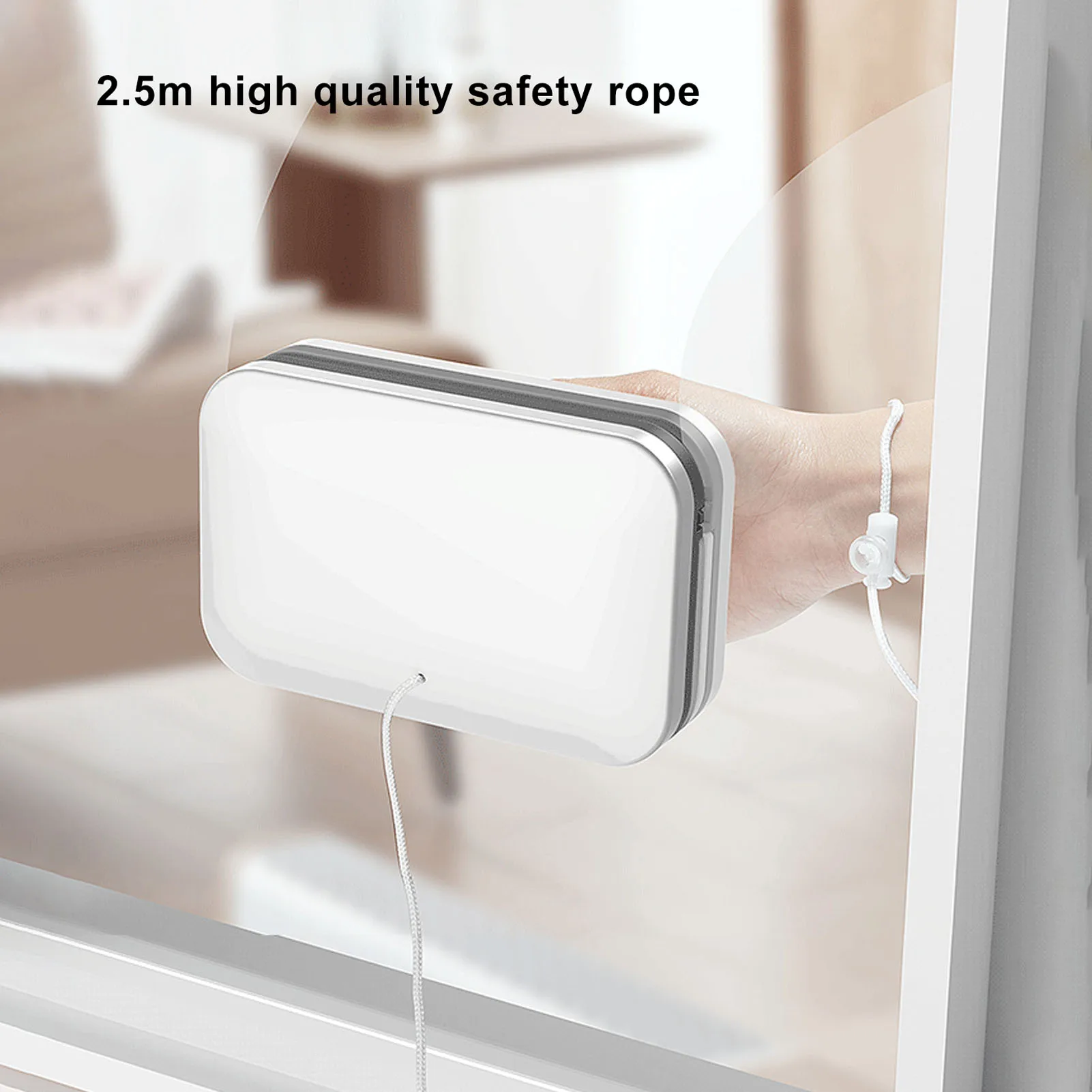 

D2 Magnetic Window Cleaner Large Handle Double Sided High Safety Sturdy Plastic Window Cleaning Brush Tool for 3 to 10mm Glasses