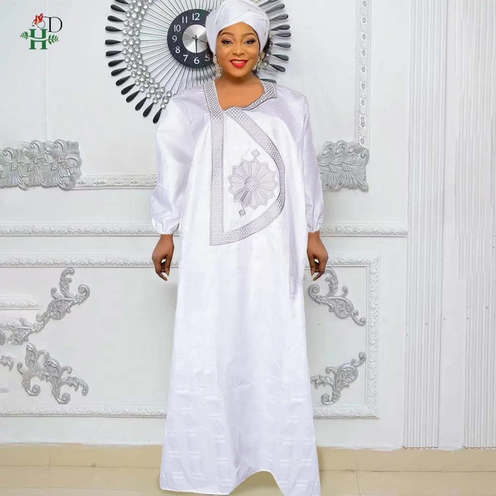 

H&D 2026 Plus Size African dresses for woman Kaftan Dress Wedding Party Djellaba White Church Gown Turkey Dress Boubou Robe Bubu