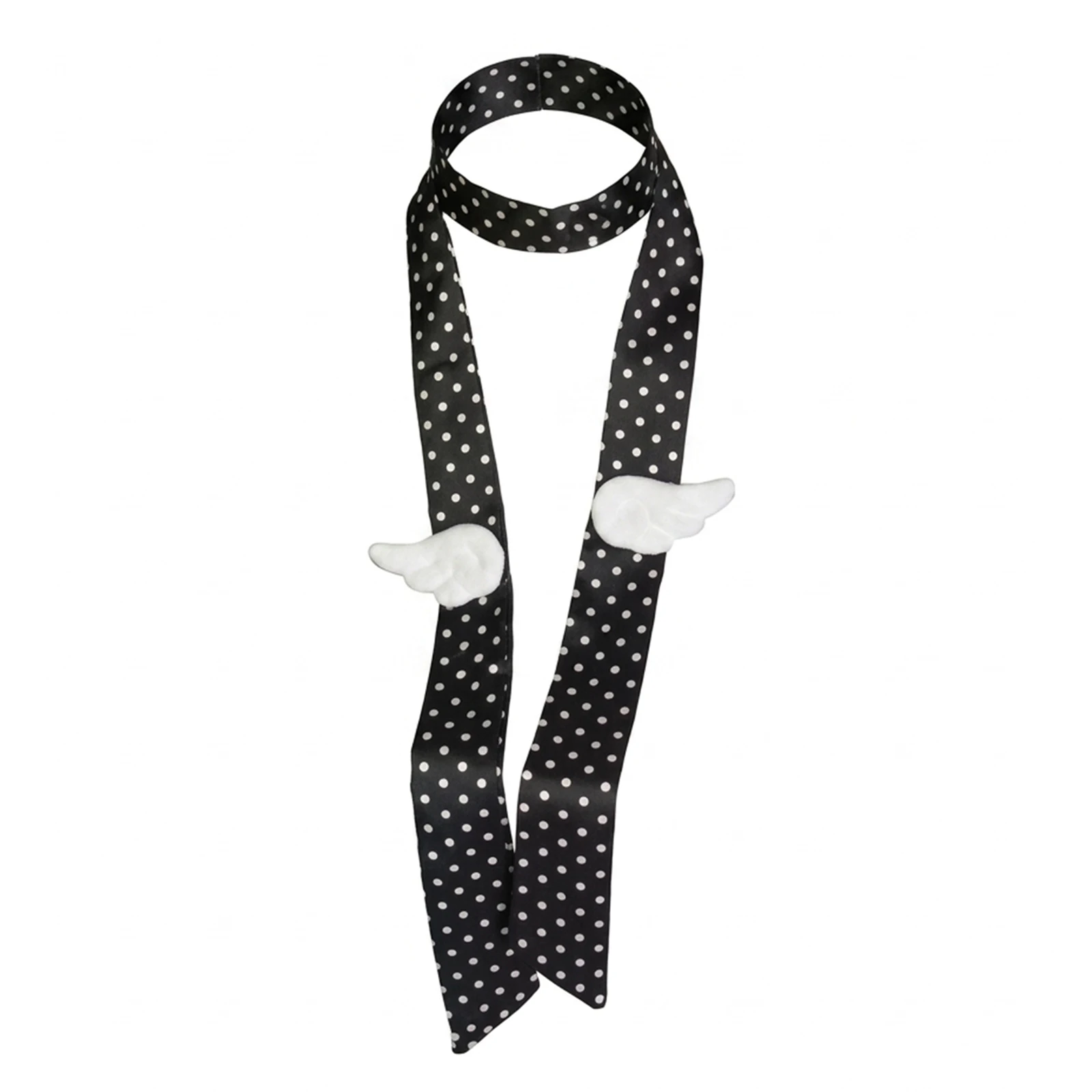 Y2K Spicy Girl Wings Wave Point Scarf Vintage Polka Dot Scarf Long Multifunctional Hairband Waistband Ribbon Neck Headband