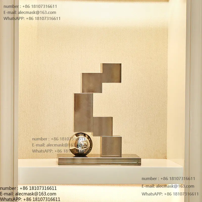 

Modern minimalist geometric crystal square ornament porch TV cabinet wine decoration