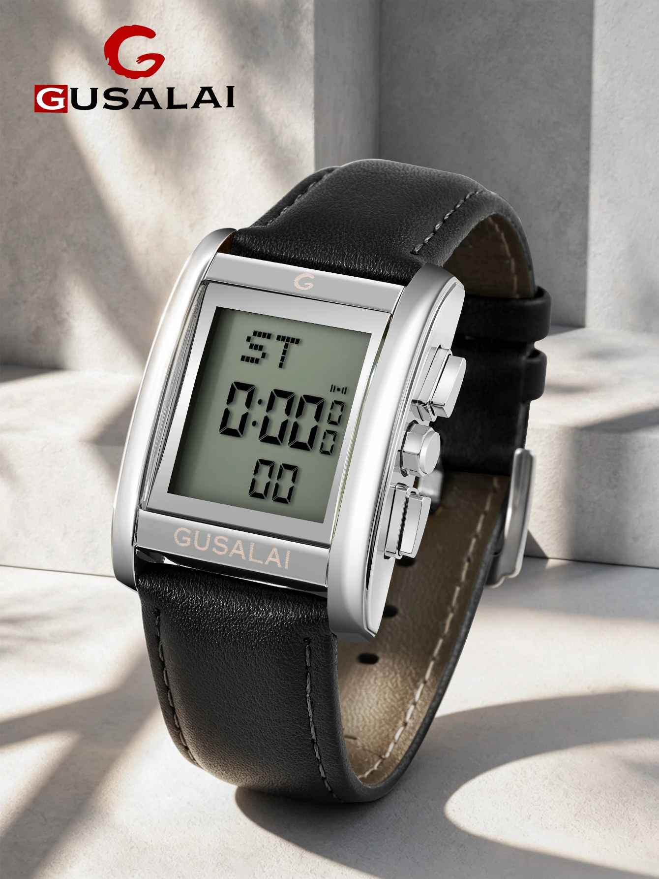 Fashion Square Digital Watch for Men: Minimalist Design, Perfect Gift Choice