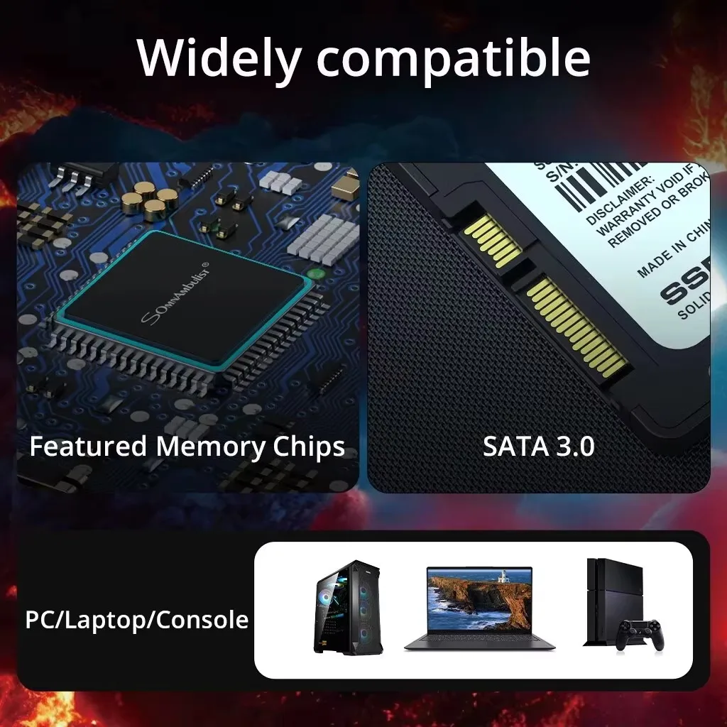 SSD 128GB 256GB 512GB Interne Sata3 Solid-State-Laufwerk 2,5 Zoll SomnAmbulist SSD für PC Laptop – Detail 6