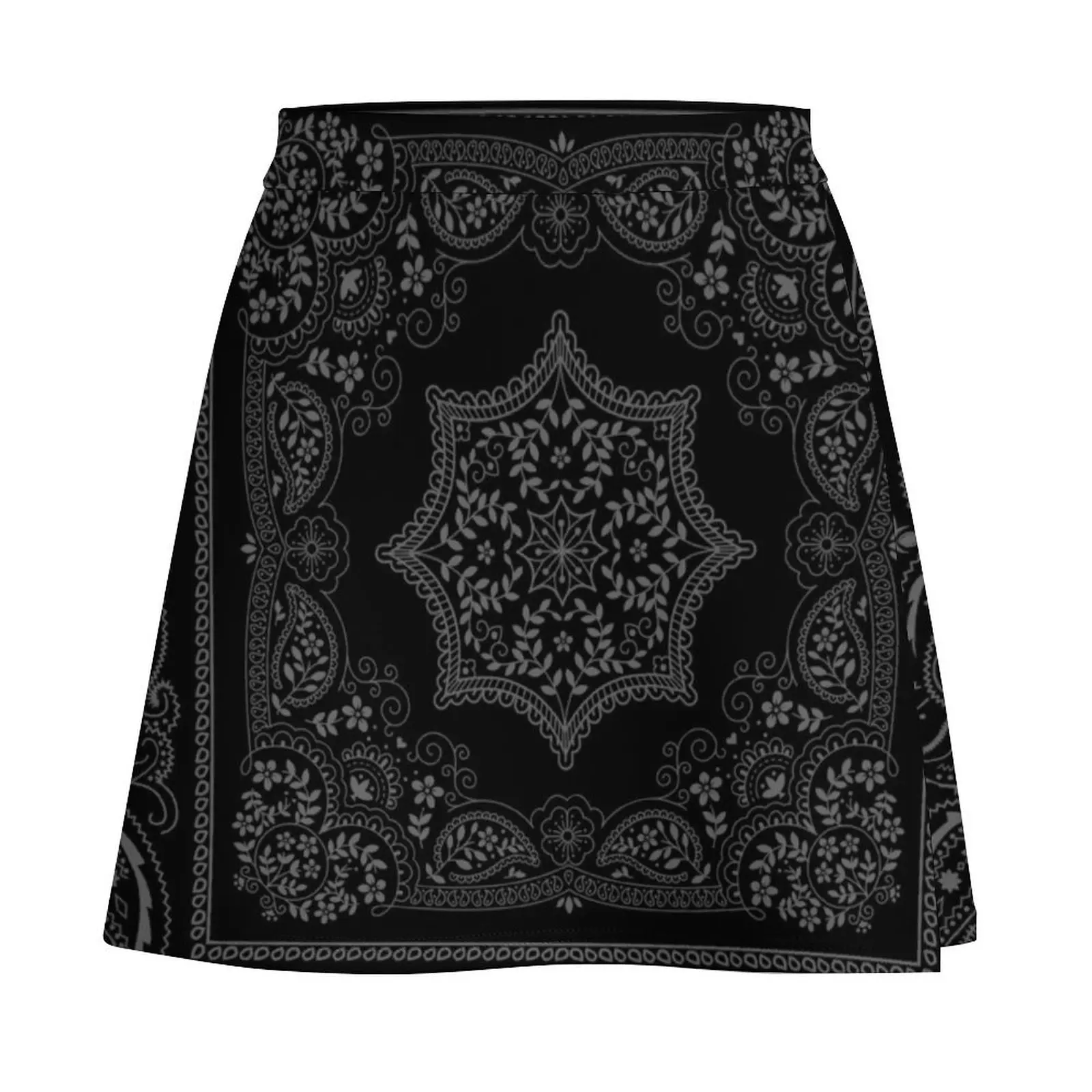 BANDANA ZWART GRIJS / Limited Edition minirok korte rok jaren 90 esthetische minirok