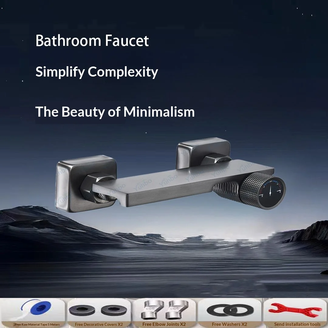 

Simple European-style bathtub waterfall single shower faucet with arc design and ceramic disc valve core
