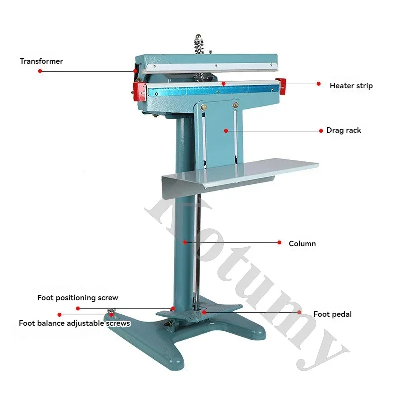 Pedale commerciale per uso domestico Pellicola in foglio di alluminio Sacchetto di plastica Pedale Macchina per termosaldatura Lunghezza 450 mm/350 mm