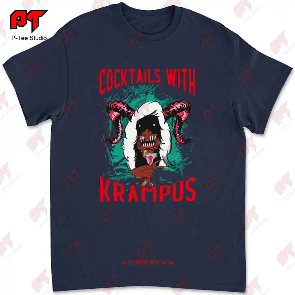 Śmieszne koktajle bożonarodzeniowe z Krampus t-shirt FJRA