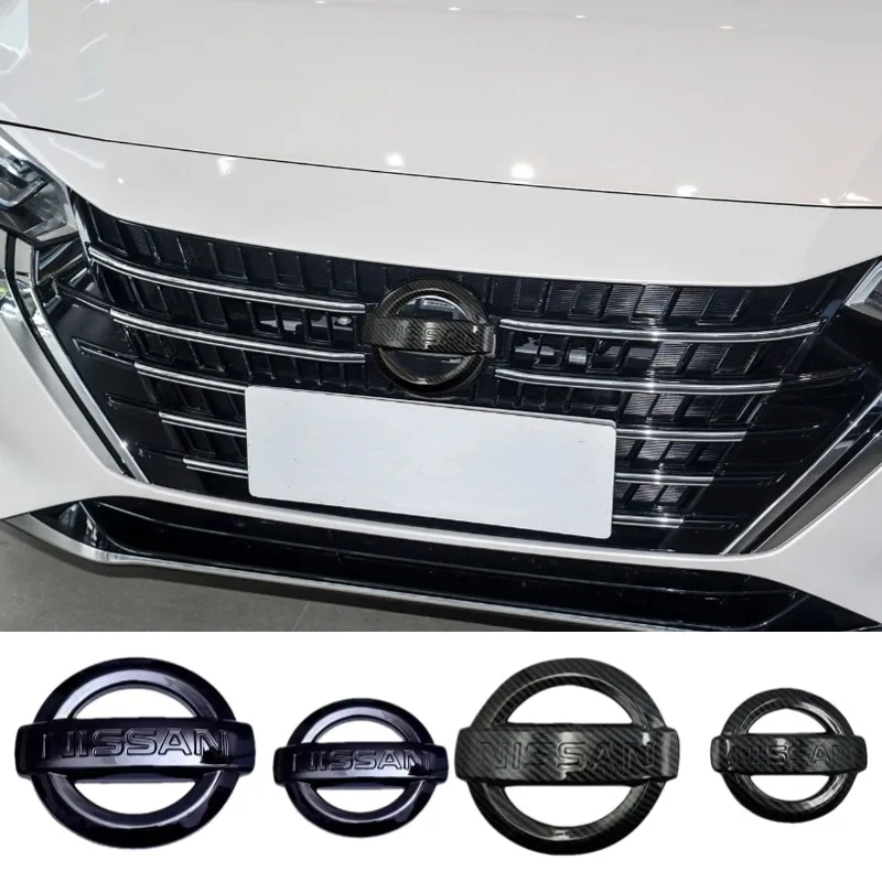 ABS Car Front Rear Trunk Steering Wheel Emblem Sticker for Nissan Sylphy X-Trall Tiida Bluebird Qashqai Sunny KIcks Accessories