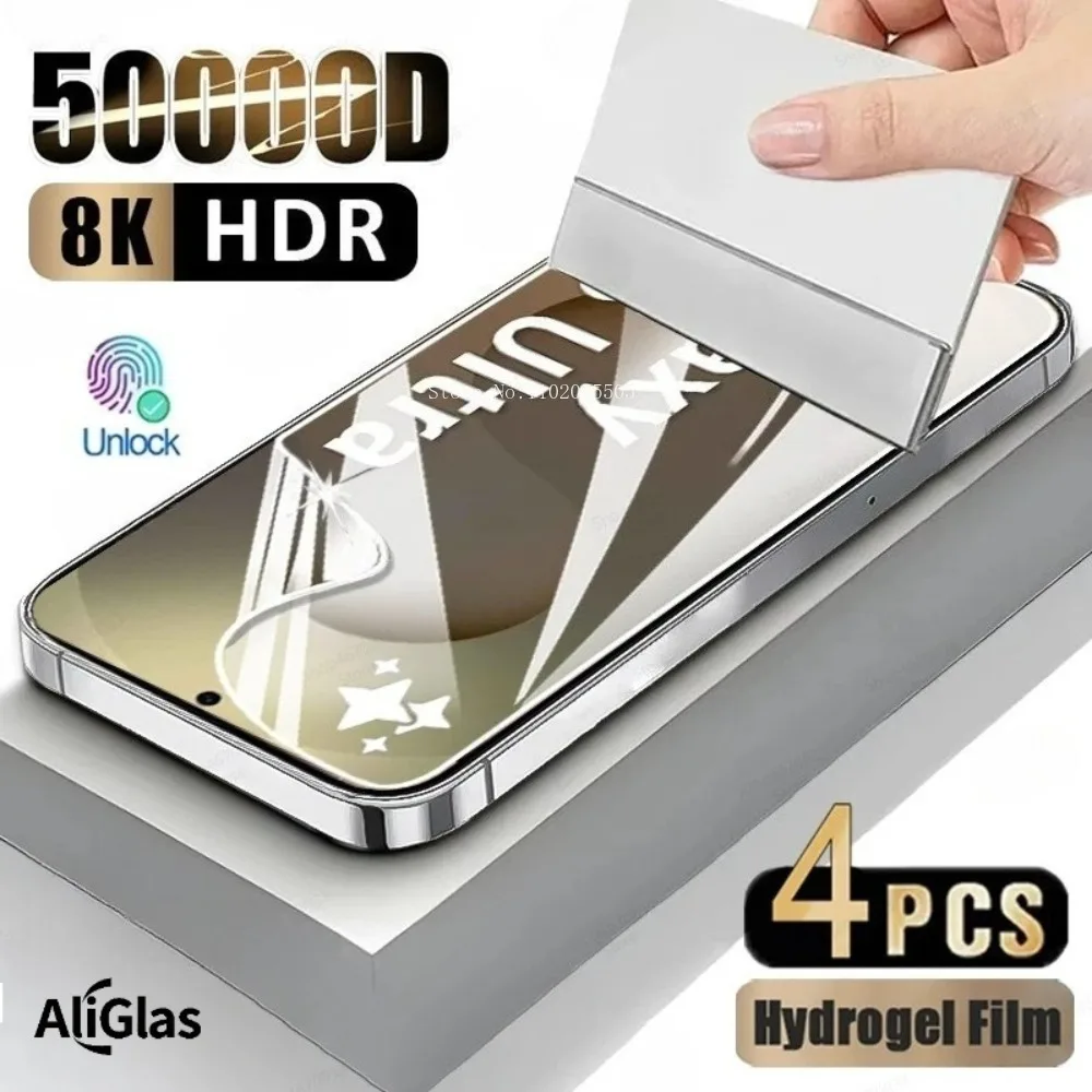 4PCS Hydrogel Film For Samsung S25 S24 S23 Ultra Plus FE Screen Protector For Samsung Galaxy S26 Ultra S26Plus S25Edge NOT Glass