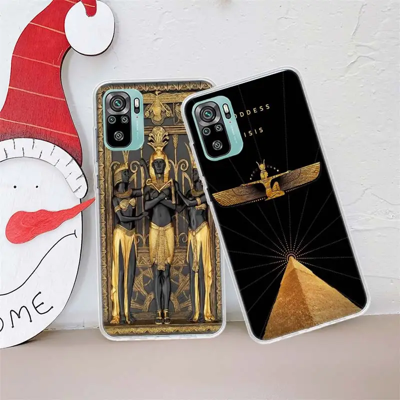 Egypt Pharaoh mural Phone Case For Xiaomi Poco X3 F6 X4 F4 GT M3 M4 M5 M5S X5 X6 Pro 5G F5 F3 F2 F1 Mi Note 10 Lite Silicon Cov