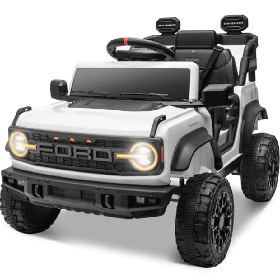 

12V Electric Car for Licensed Bronco Raptor Battery Powered Toddler Ride on Car w/Remote Control Power Pedal and Durable Wheel
