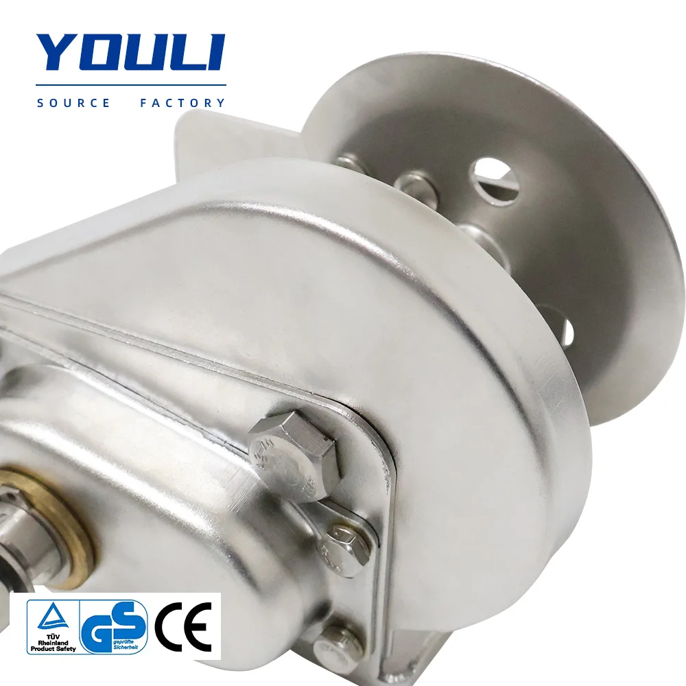 Winch Manual Kelautan Baja Anti Karat Berkualitas Tinggi 2600lbs dengan Pengunci Otomatis, Grosir Pabrik