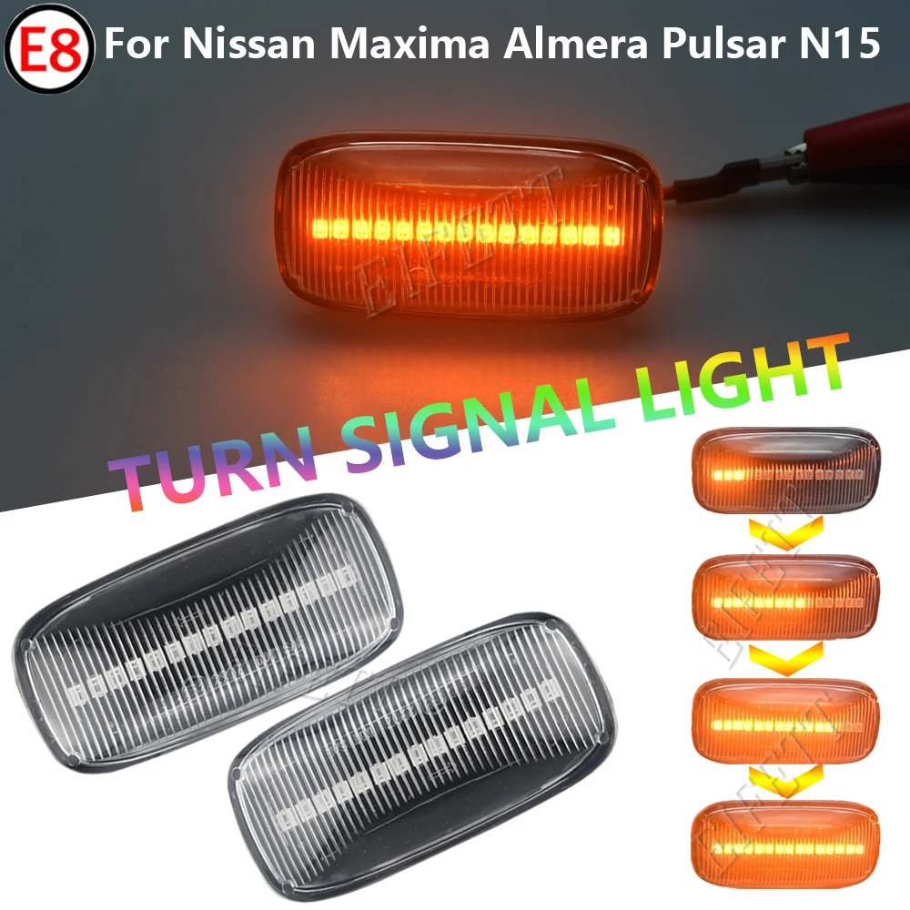 2Pcs LED Side Marker Light Turn Signal Lamps For Nissan Skyline R34 Almera N15 N16 Pulsar Maxima QX Sunny G10 Primera P11 P12