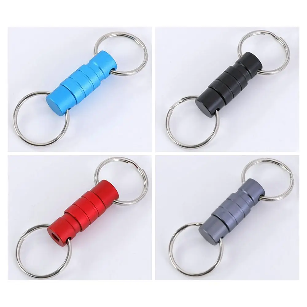 Double Headed Quick Release Keychain 360° Rotation Aluminum Alloy Clip Pull Apart Buckle Quick Pull Design Mini
