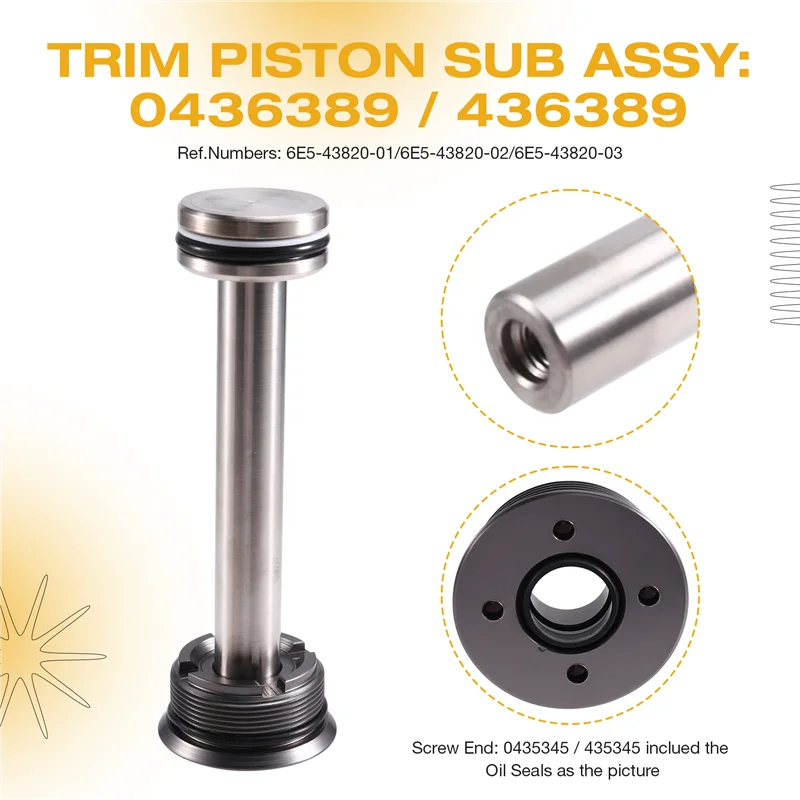 Conjunto secundario de pistón de ajuste de inclinación con tornillo 0436389 0435345 para motores fueraborda OMC Evinrude Evinrised-Boom