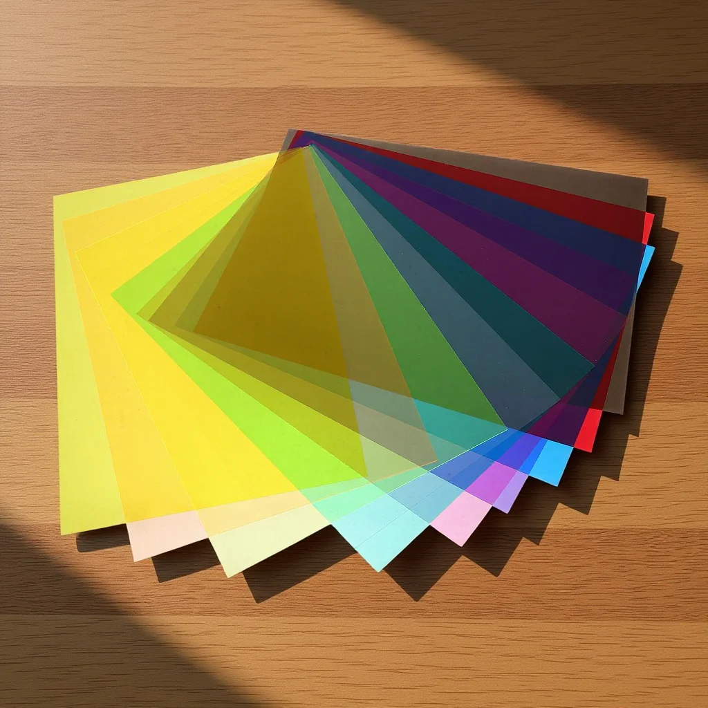 

10pcs Pvc Colored Cellophane Sheets A4 Size Transparent Foil Craft Film Iridescent Light Filters For Diy Decoration Wax Paper