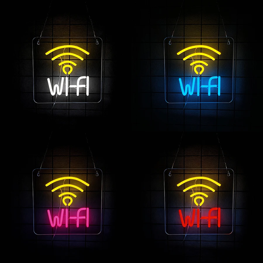 Multi-Color Wifi Neon Sign For Wall Decor,Light Up Sign For Living Room,Game Room,Restaurant,Hotel,Retail Store,Man Cave,Bar