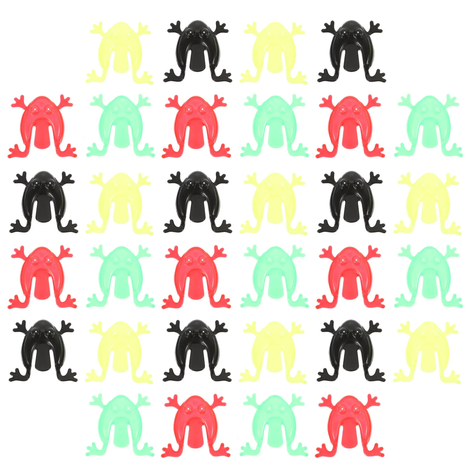 

50Pcs Jumping Frog Plaything Plastic Colored Bouncing Frogs for Kids Party Favors Funny Pressing Leaping Animal Games