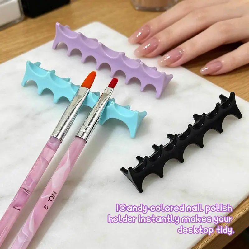 Makeup Painting Pen Rest Organizer Stander Silicone Fishbone Nail Pen Holder Brush Rack Shelf UV Gel Brush Display Stand