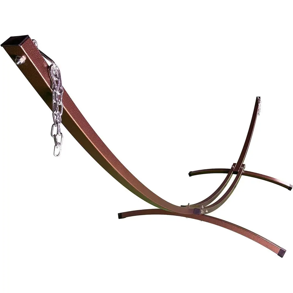 

Durable Bronze Powder-Coated Steel Arc Stand for Single or Double Hammock Use Indoors or Outdoors