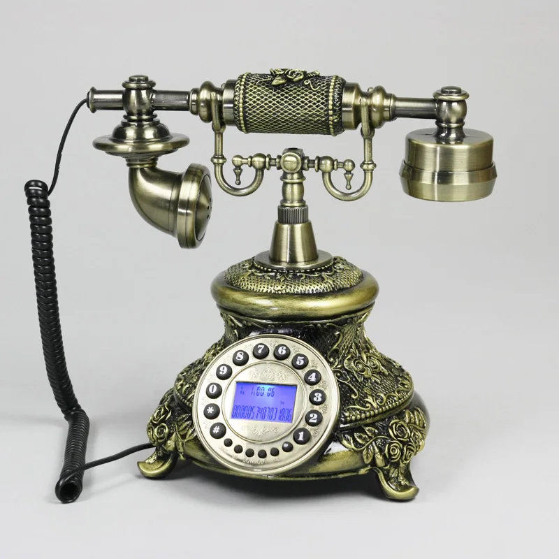 

European Antique Telephone Retro Fixed Telephone Landline with Hands-free Backlight To Show The Old Telephone