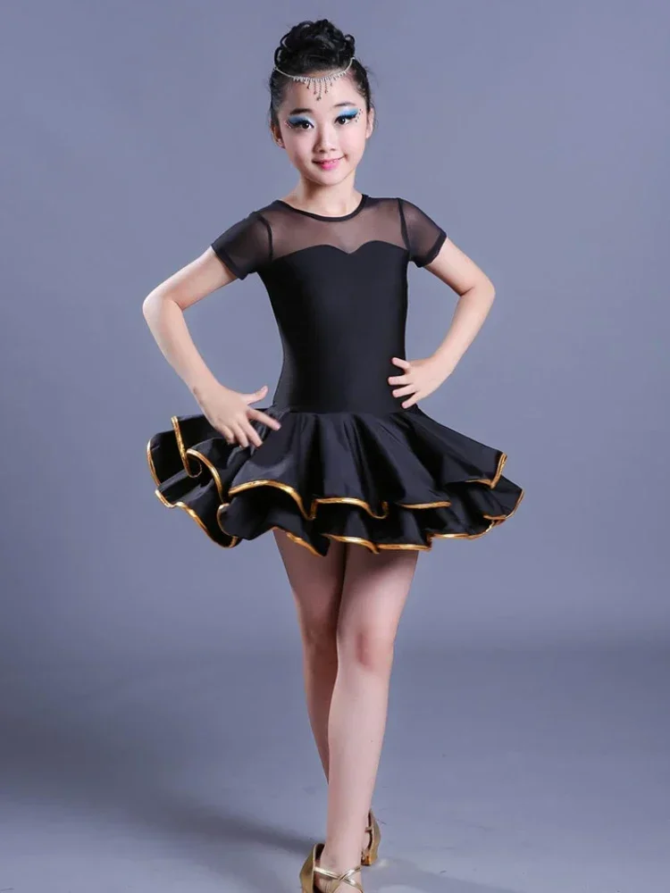 Costume da ballo jazz per ragazze, per bambini, moderno, latino, tango, salsa, sala da ballo, competizione, festa serale, per bambini, abito da ballo latino