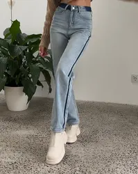 ZHISILAO New Baggy High Street Jeans Women Vintage Boyfriend Blue Denim Pants 2022 Wide Leg Straight Jeans Korean