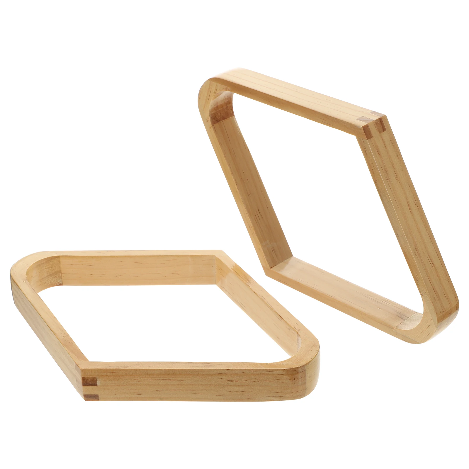 

2Pcs Table Pool Ball Rack Wood Billiard Accessory Sturdy Organize Frame Smooth Rounded Standard Billiard Balls