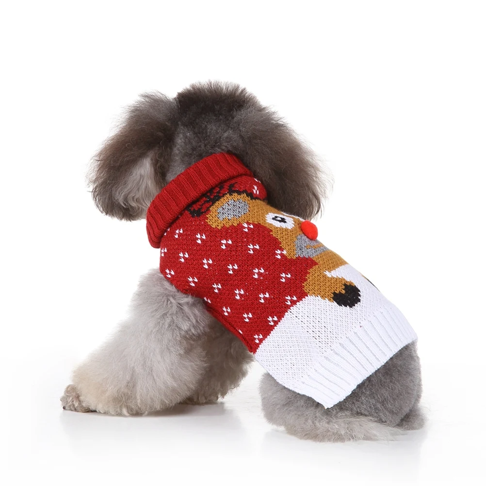 

Dog Costume Pet Cute Deer Sweater Christmas Sweaters Small Clothes Winter Holiday for Dogs