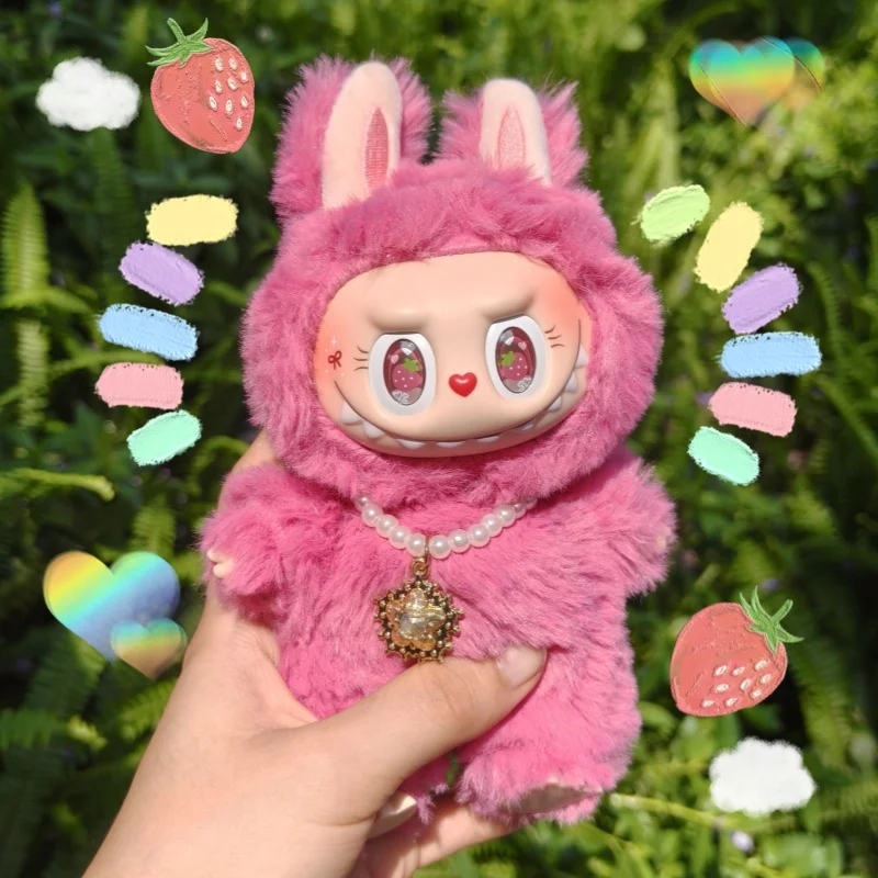 

New Arrival Monster Labubu Strawberries Change Dolls Anime Figure Vinyl Pendant Bag Accessory Child Toy Blind Box Birthday Gift