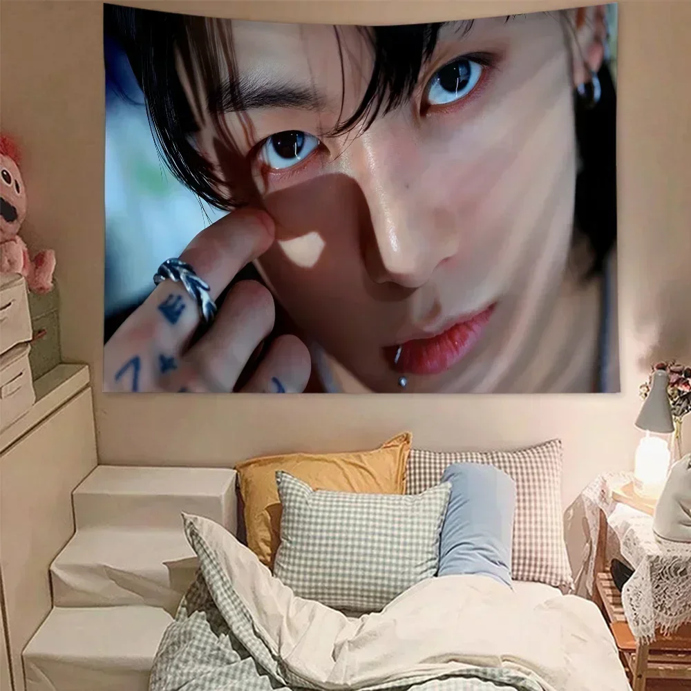 Korea E-Euphoria J-Jungkook-K-KPOP Printed Large Wall Tapestry Indian Buddha Wall Decoration Witchcraft Bohemian Hippie Wall