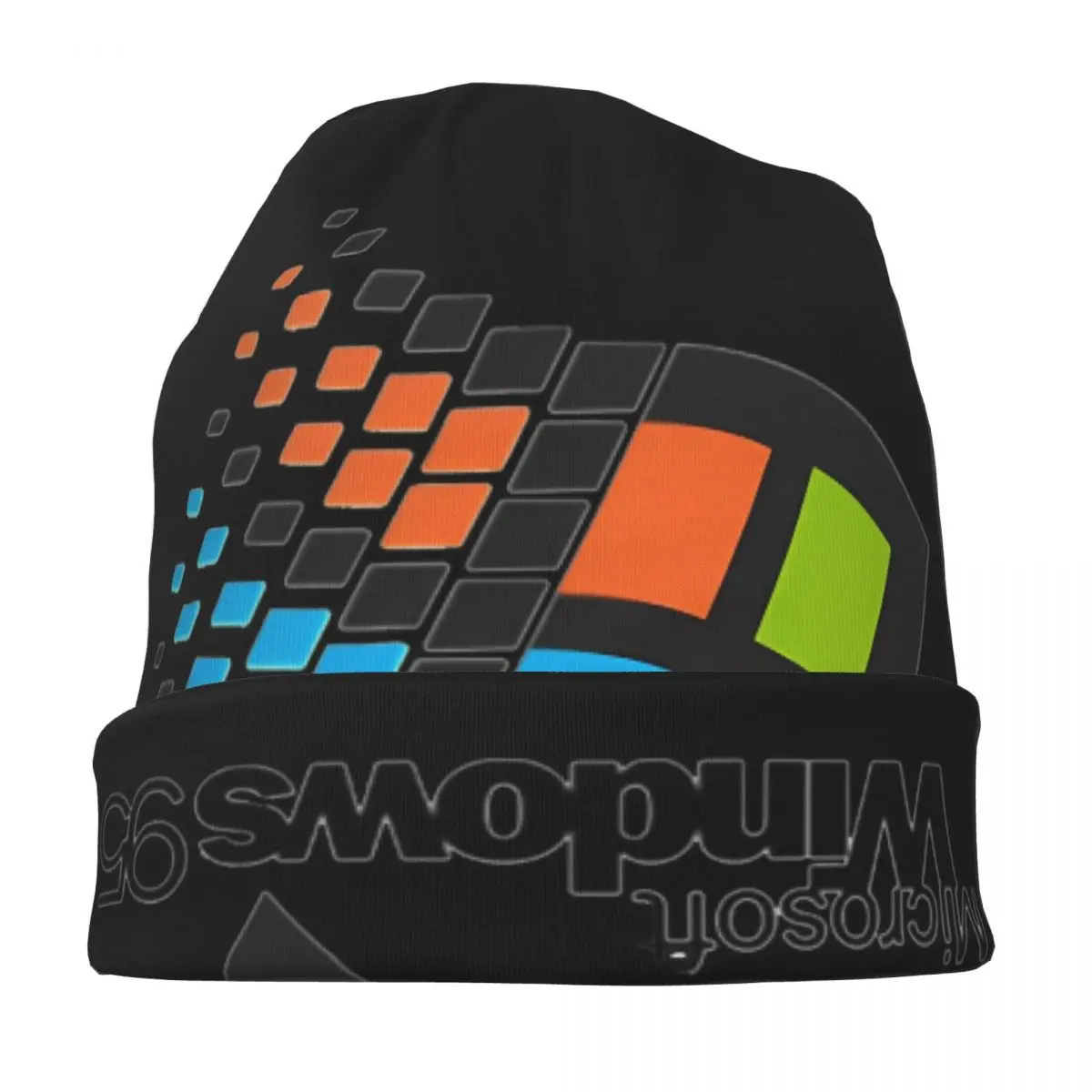 Windows 95 Piccolo berretto caldo lavorato a maglia Cappello cofano hip-hop Autunno Inverno Berretti da esterno Cappelli per uomo Donna Adulto