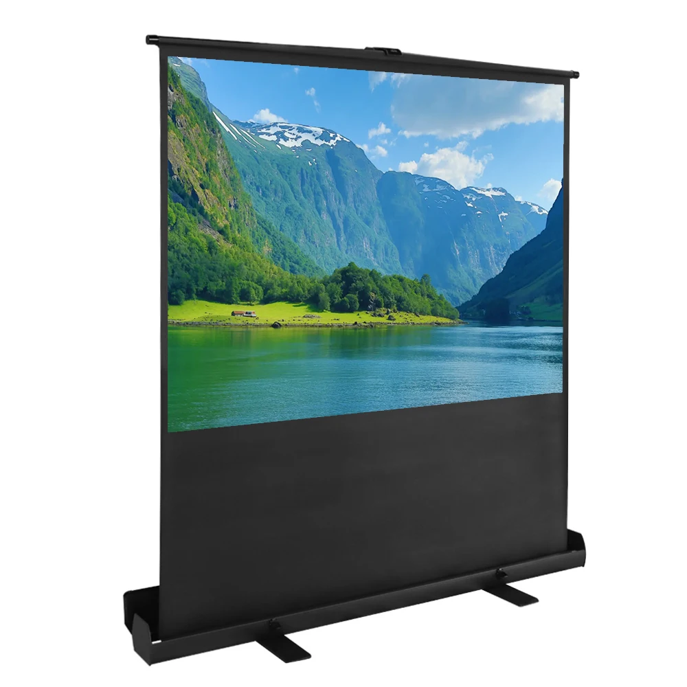 2026100 Inch Floor Pull up Standing  Portable Projector Screen for Home / Office / Business Projection Screenpromote sales
