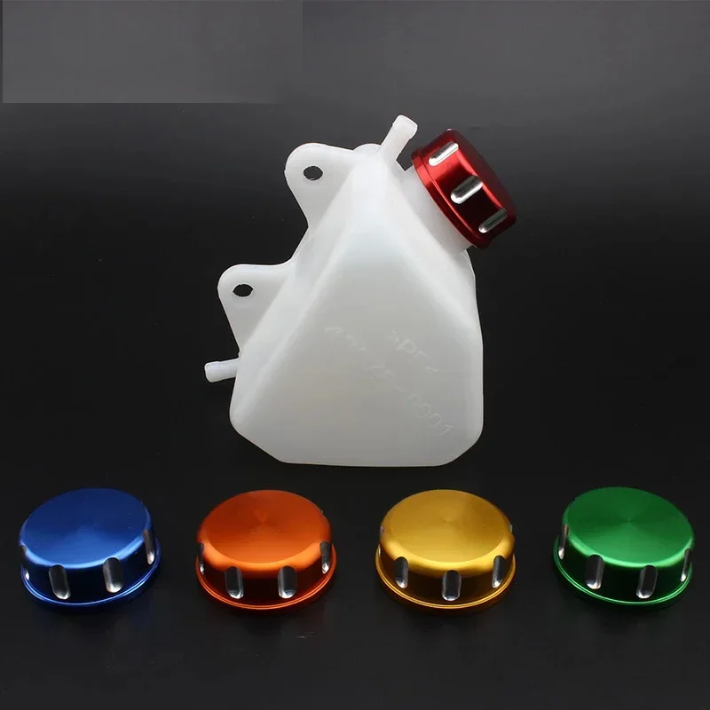 Motorcycle Water Coolant Reservoir Tank Radiator CNC Caps Plastic Radiator Overflow Bike Enduro for Kawasaki KLX 250 Motocross