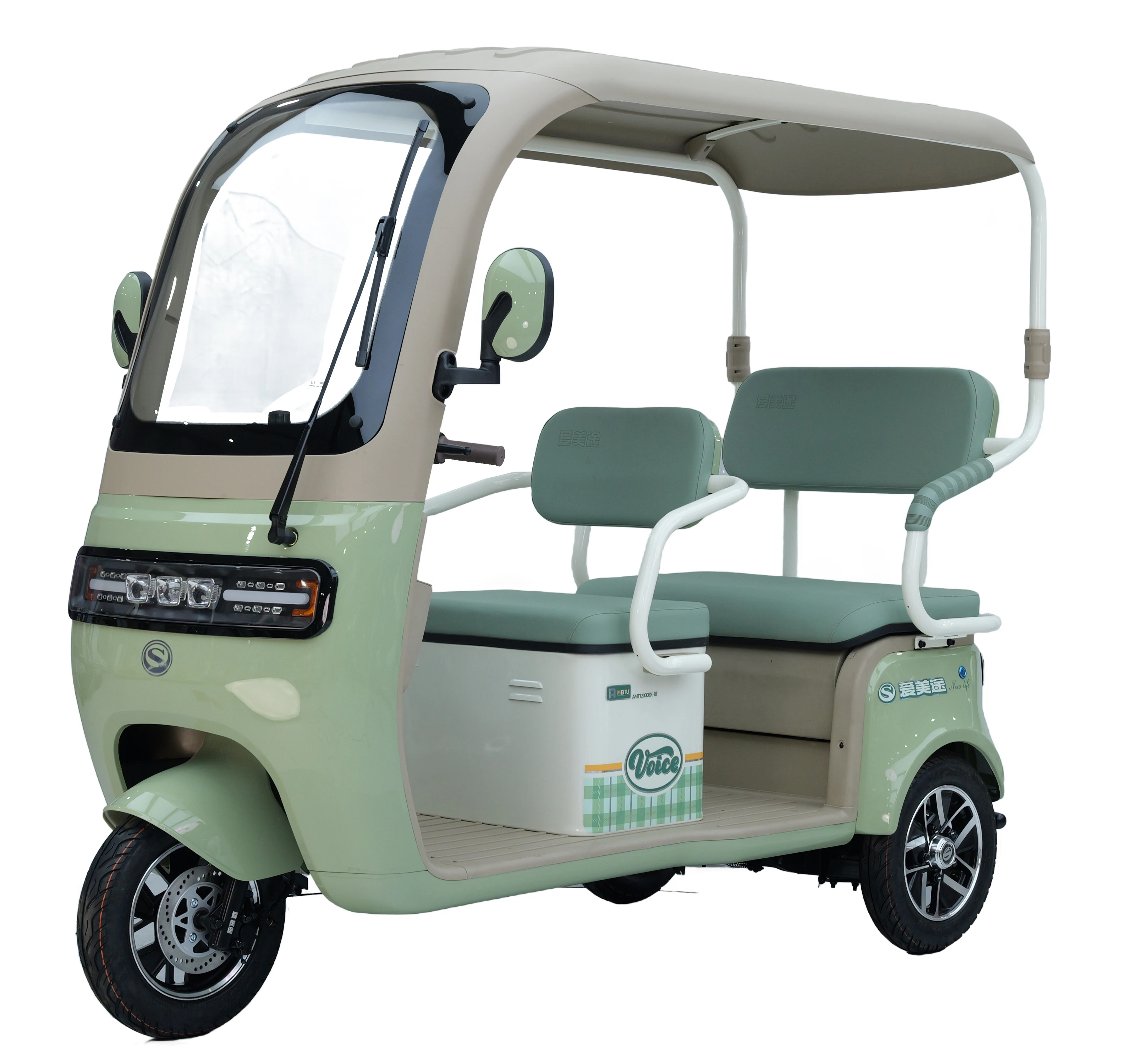 Short Trips Adult Thickened Frame Recreational Battery Operated Electric Tricycle Green Energy Powerful Motor Open Body Type