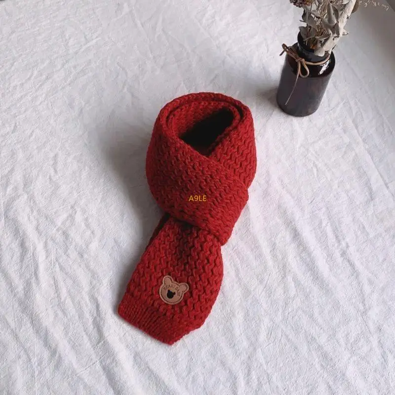 1-10T Long Silenciador crianças com design adorável urso, lenço pescoço padrões animais desenho animado para