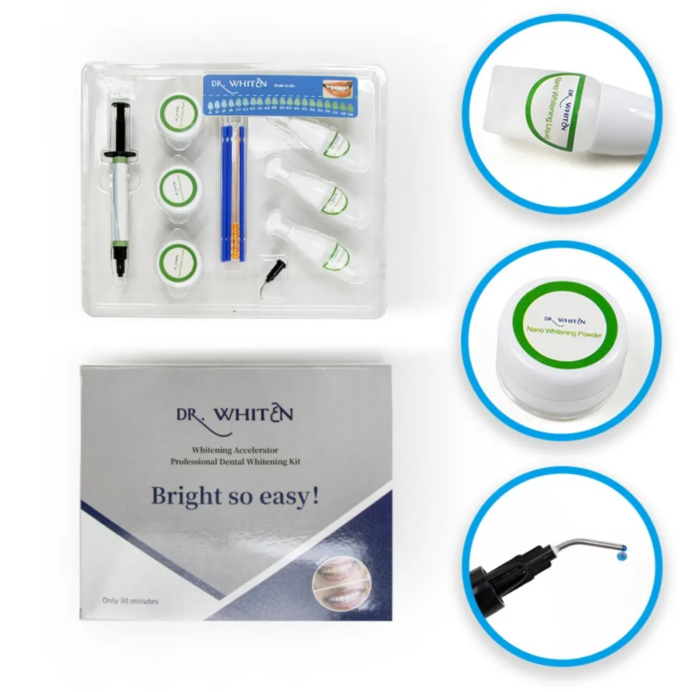 

Professional Teeth Whitening Kit with Cold Light Technology | Gum Protection Gel & Whitening Agent | Home Use Stain Removal