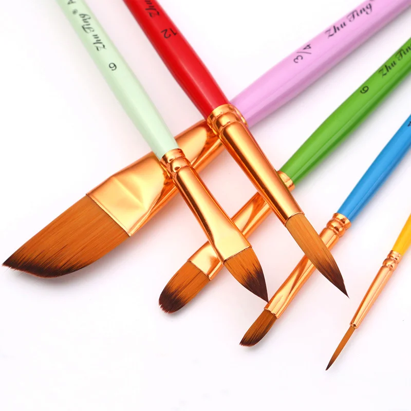 6 Pcs Professional Multi-functional Face Body Paint Brushes Set Artist Watercolor Painting Tool Makeup Brush