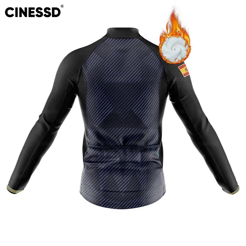 Winter Jacket 2023 Thermal Fleece Cycling Jacket for Men Long Sleeve Bicycle Clothing Ropa ciclismo para hombre MTB Bike Jersey