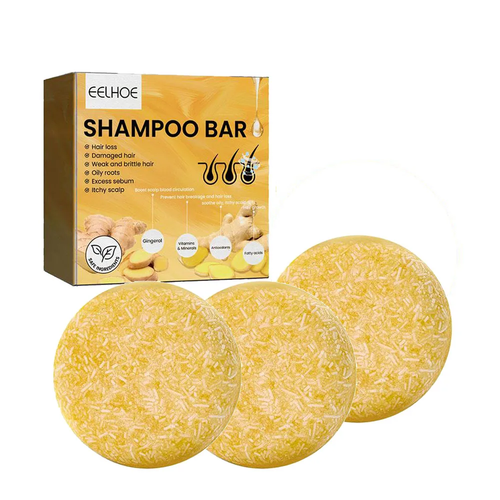 Ginger Hair Shampoo Bar,Natural Organic Ginger Soap for Hair Growth,Anti Hair Loss,Refreshing & Hydrating,Deep Cleansing Scalp