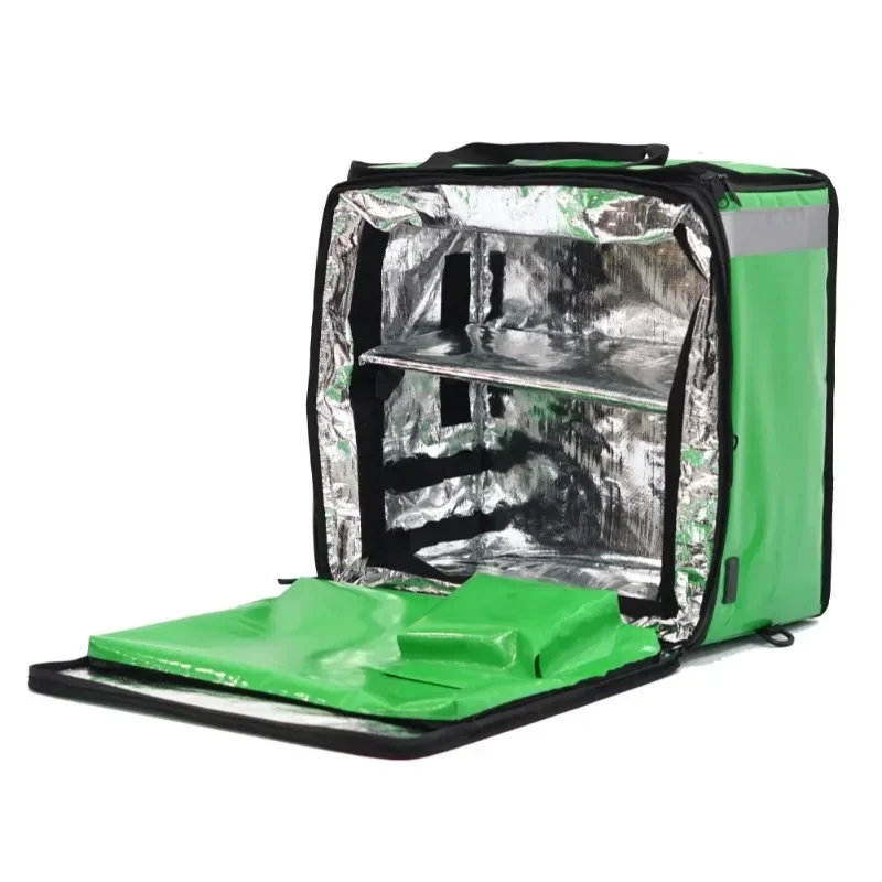 wholesale batter power battery powered insulated backpack led catering hot and cool heated food delivery bag with led screen