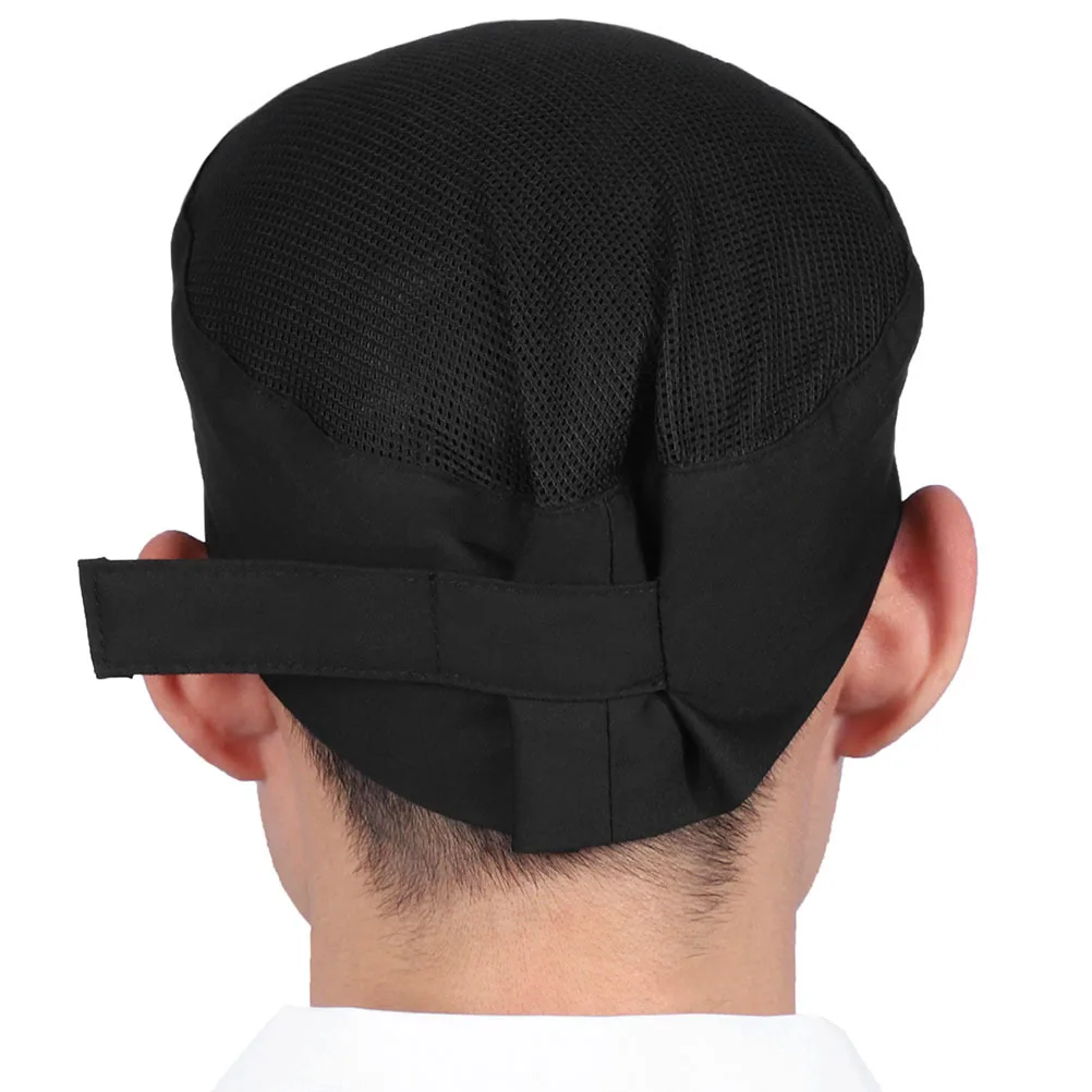 3 stuks ademende zwarte chef-kok caps verstelbare mesh kookhoeden keuken werkhoeden voor chef-koks bakkers catering professionals