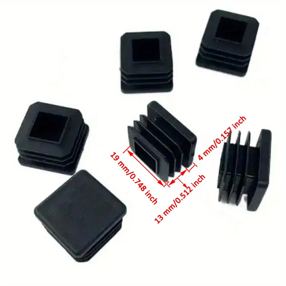 10PCS 20mm Square Plastic End Caps Table Feet Cap Inserts Furniture Glide Protection Muebles