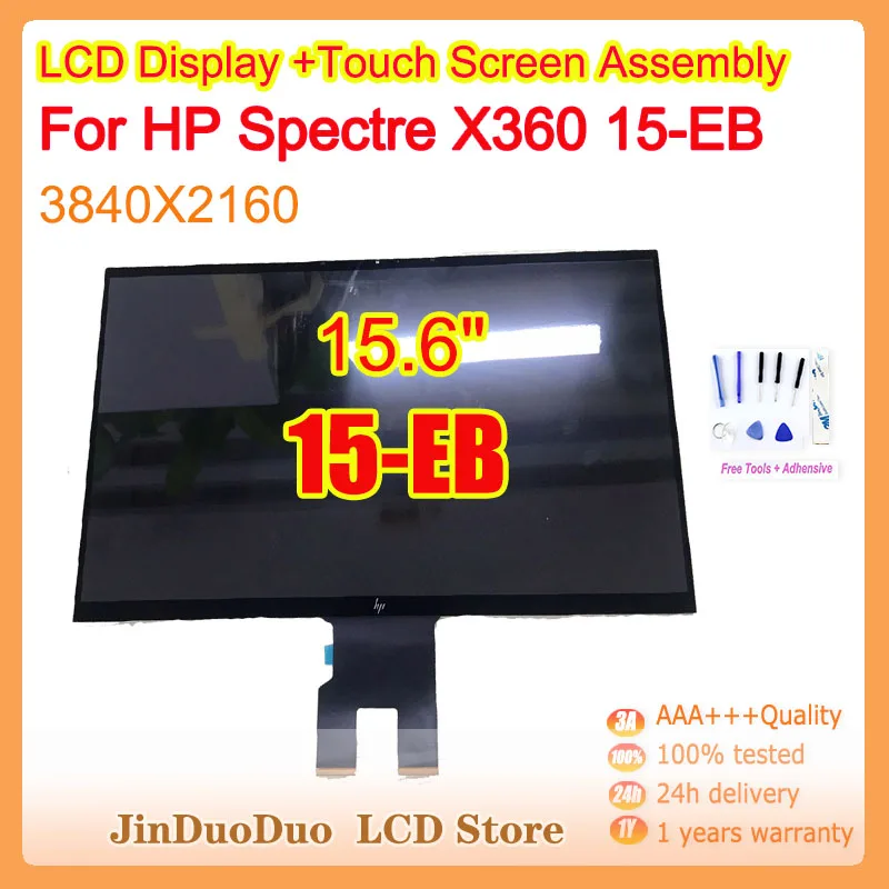 15.6 "Asli untuk HP Spectre X360 15-EB LCD Display Layar Sentuh Digitizer untuk HP X360 15-EB 15-eb0043dx Pengganti 3840x2160