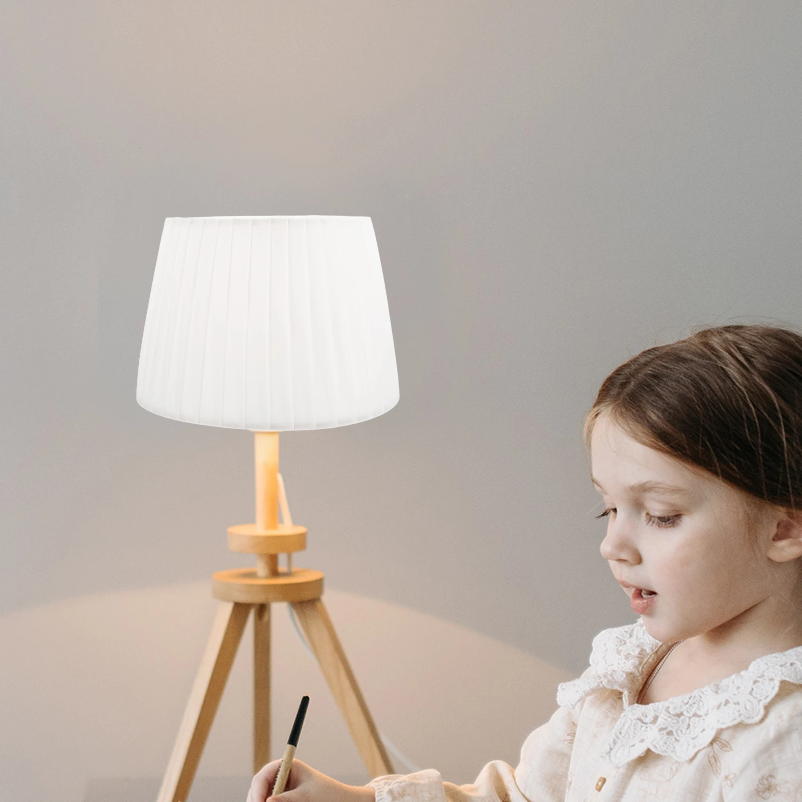 

10 Inch Lampshade Desk Lamp Cover E27 E14 Fabric White Large Shades for Bedroom Table Floor Decorative Lampshades