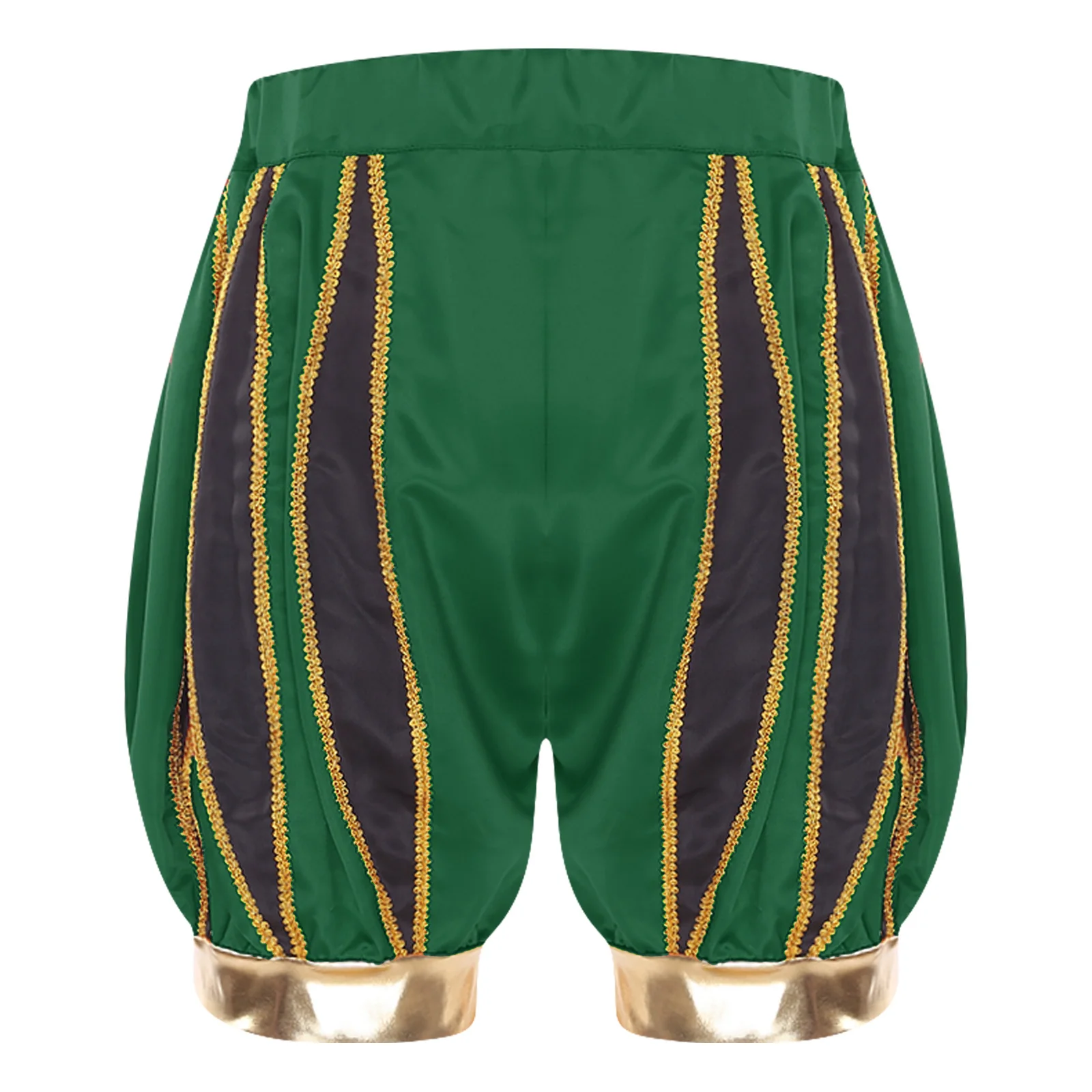Short lanterne de cirque pour hommes, garniture dorée, boutons sur le devant, taille haute, Clubwear, Halloween, Clown, Costume de fête Cosplay