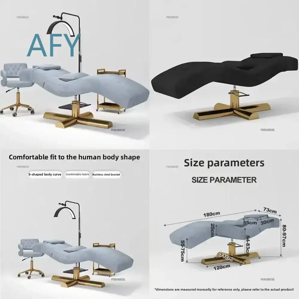 Commercial Full Body Massage Bed for Salon Furniture Adjustable Backrest Leg Massage Table for Beauty Salon Tattoo Eyelash