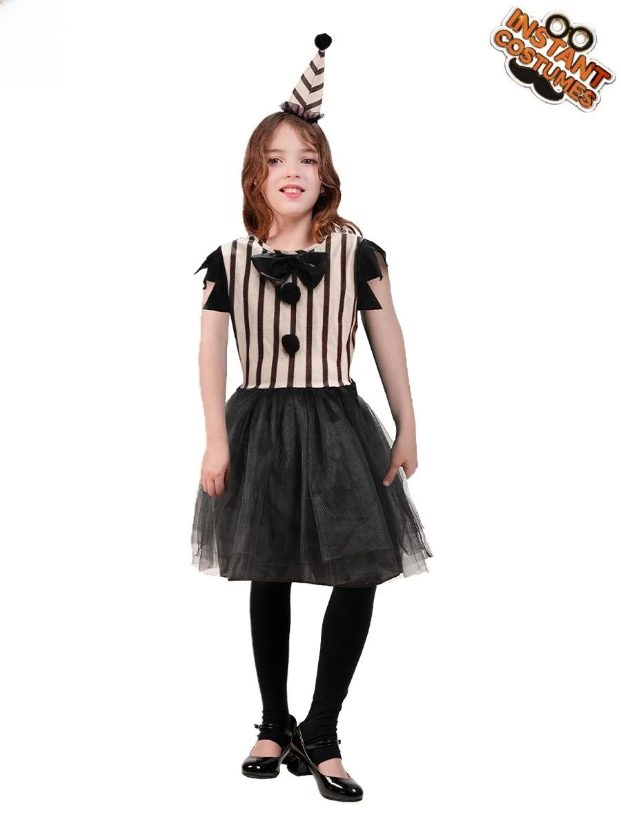 

loween Clown Fly Matching Costumes Par Role Play Stage Performance Cross-Border PU Material Ladies' Evening Gowns